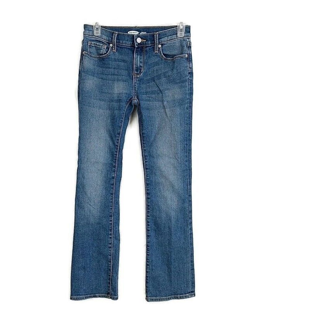 Old Navy Womens sz 12 Jeans Light Wash Faded Denim Boot Cut Built in Tough